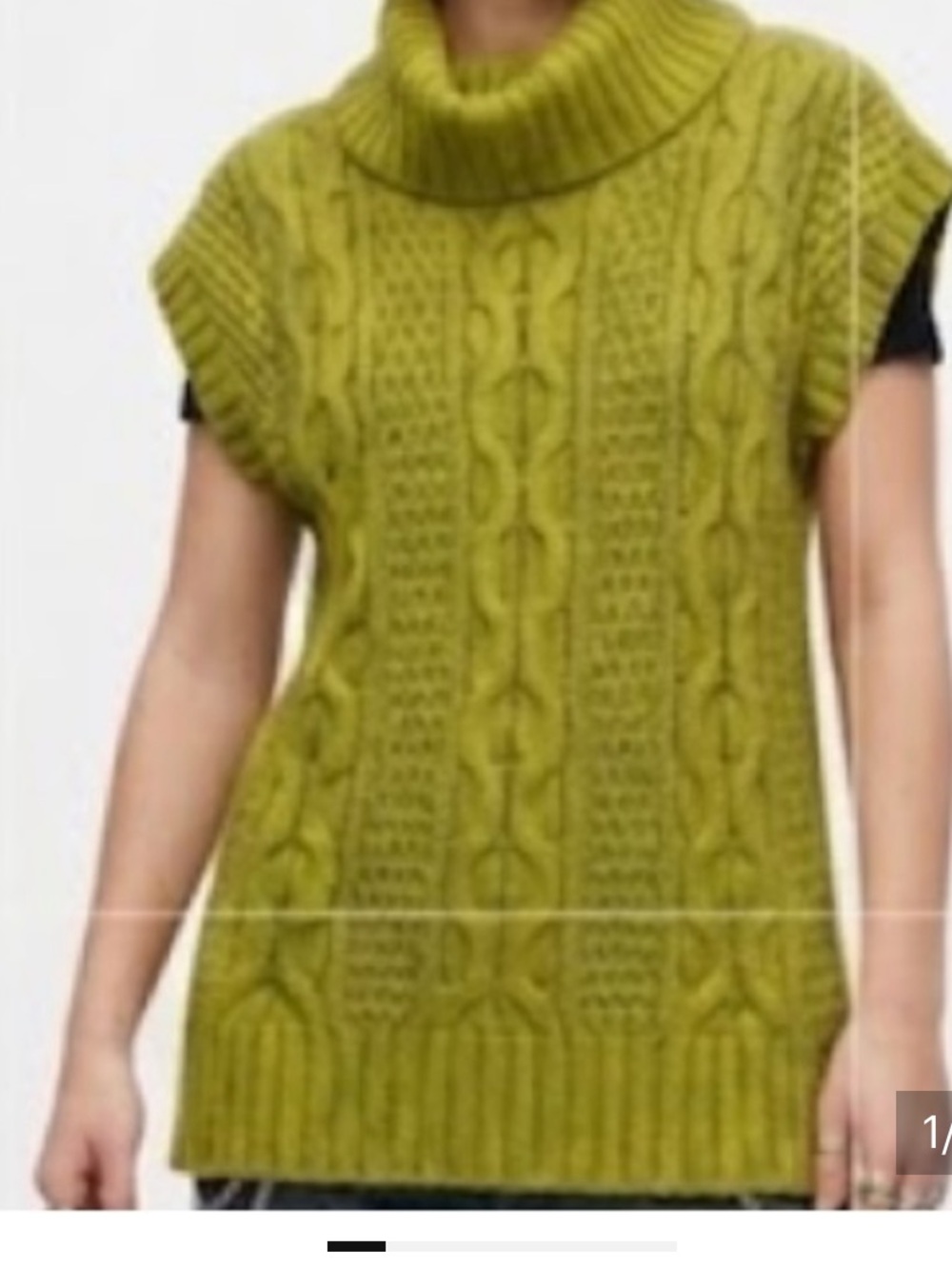 Forever 21 Olive Green Cable Knit Cowl Neck Long Tunic Sweater M